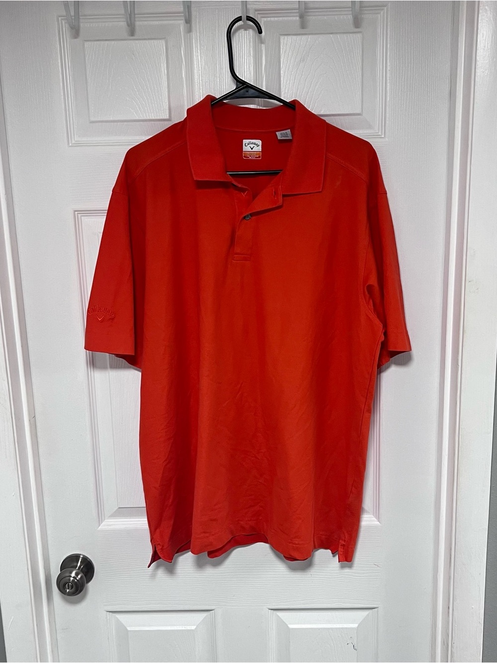 Callaway Men's Red Orange Golf Polo Shirt Size XL